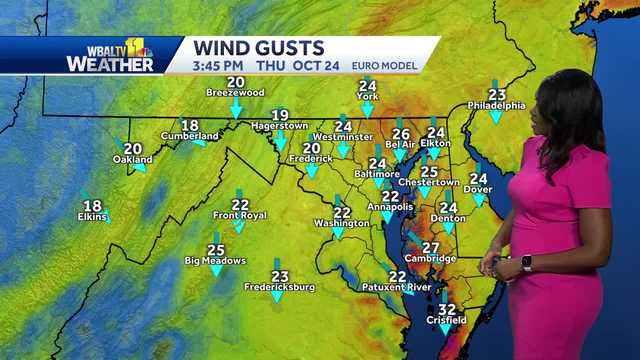 Breezy, sunny with chilly temps for Maryland