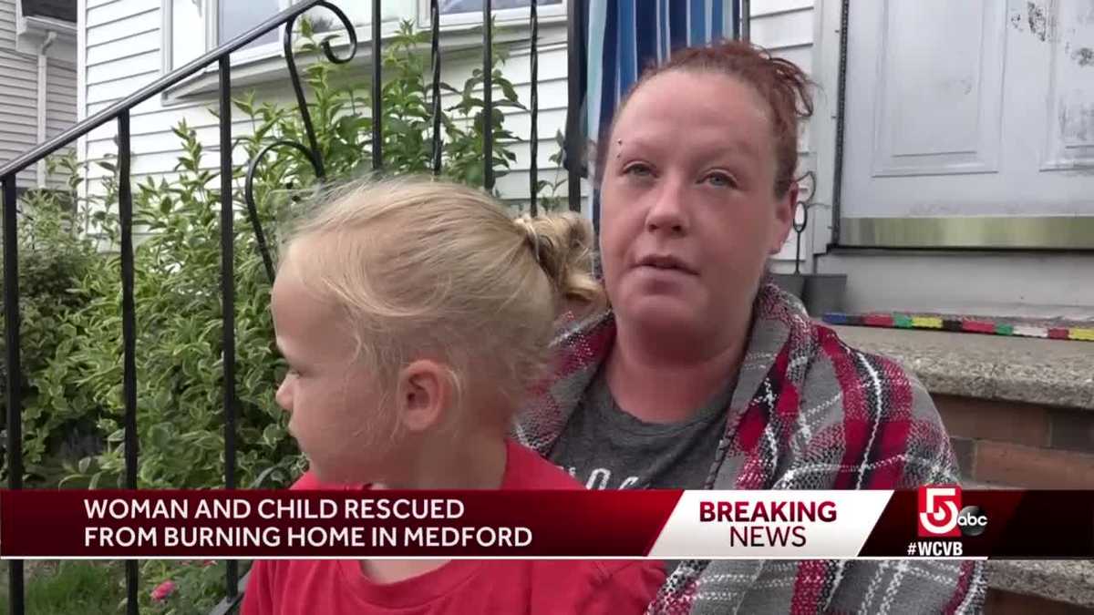 Mom, daughter rescued from burning home