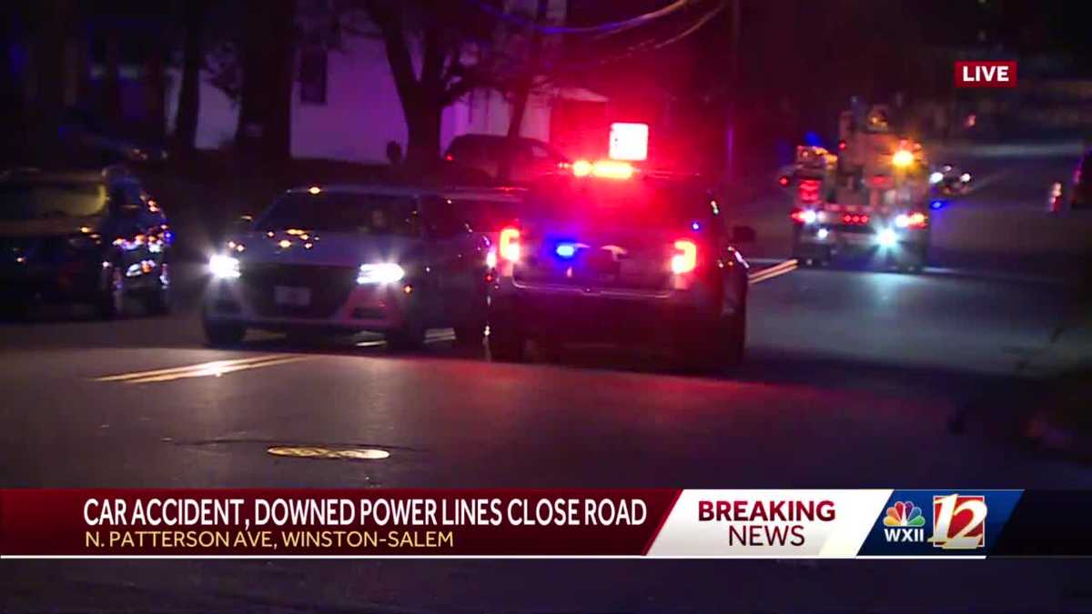 Winston-Salem crash knocks down power lines Sunday morning
