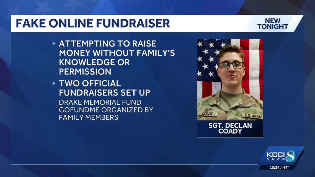 Iowa AG warns of fake Sgt. Declan Coady donation website, shares official funds