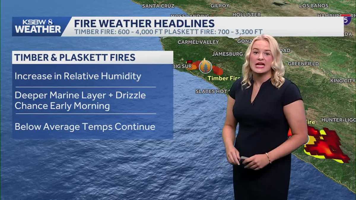 Big Sur fires see improving weather conditions