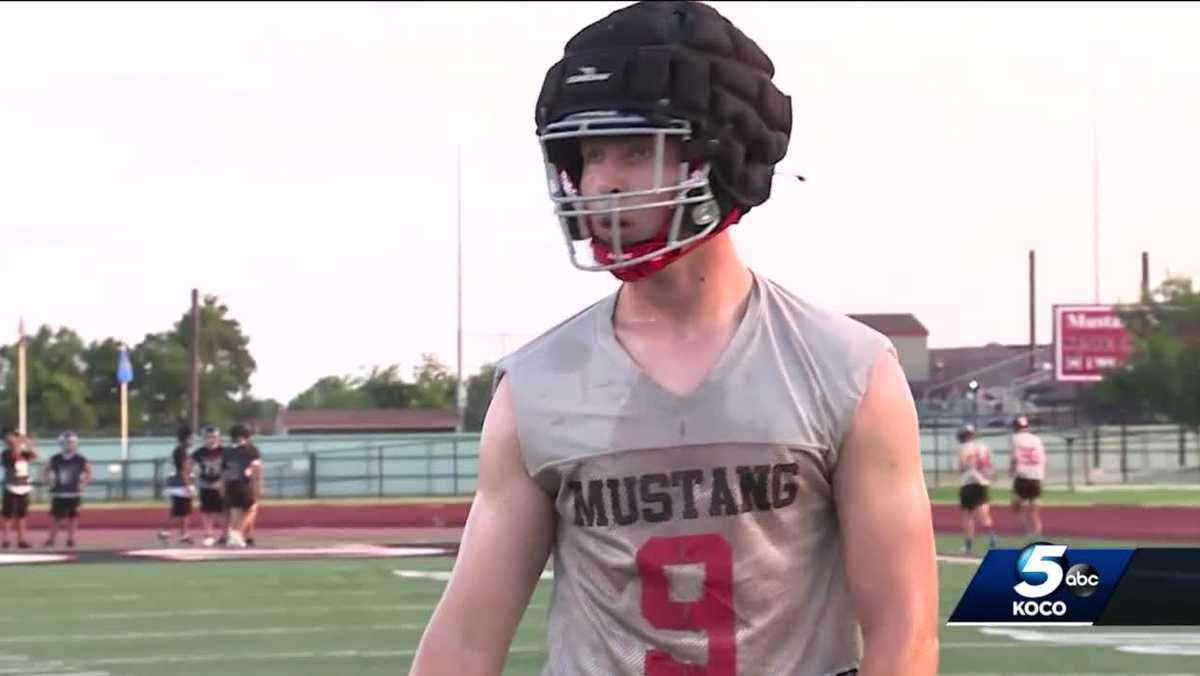 Mustang High School TE continues football journey with familiar voice on  coaching staff