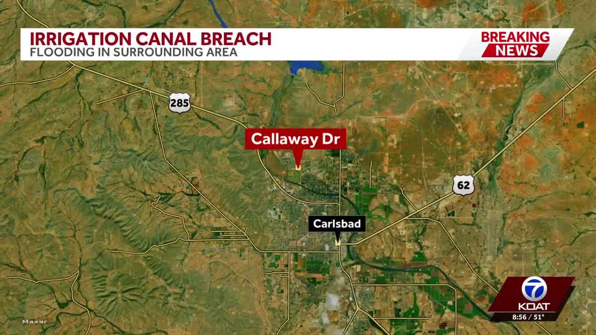 Canal breach causes flooding in Carlsbad