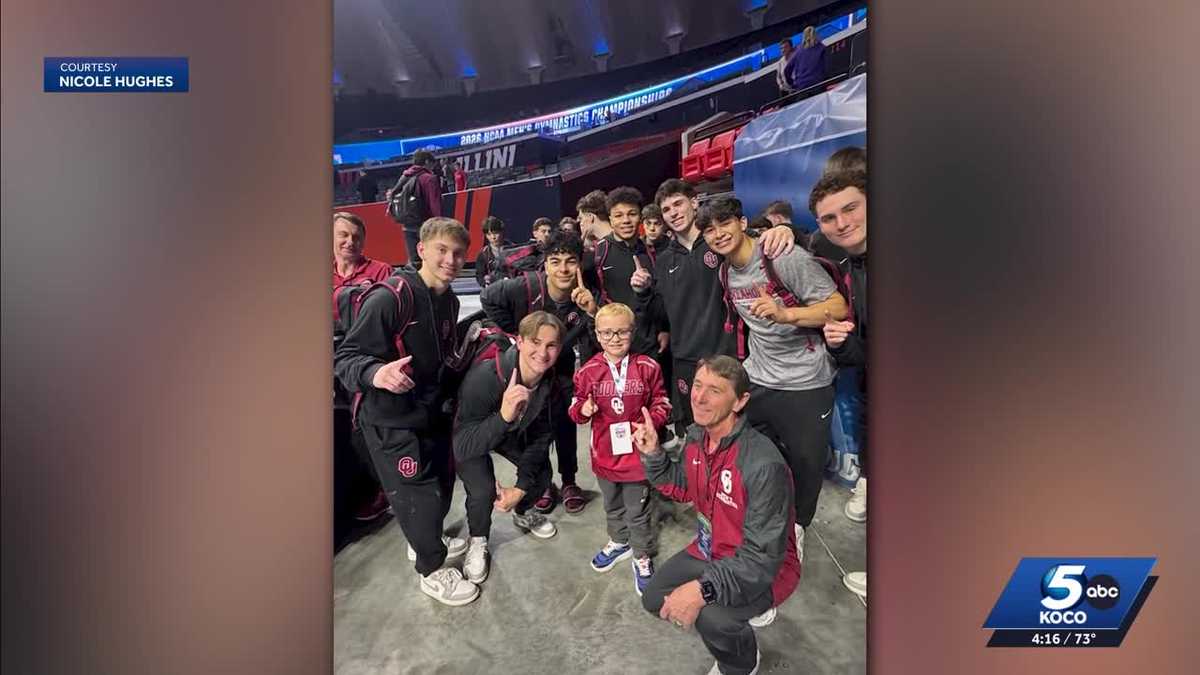 Oklahoma boy with epilepsy joins OU men's gymnastics team at NCAA championships