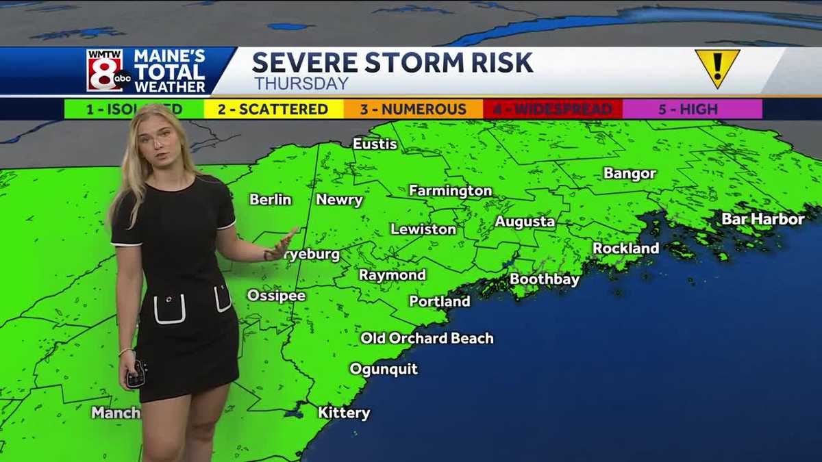 Another risk of isolated thunderstorms Thursday in Maine