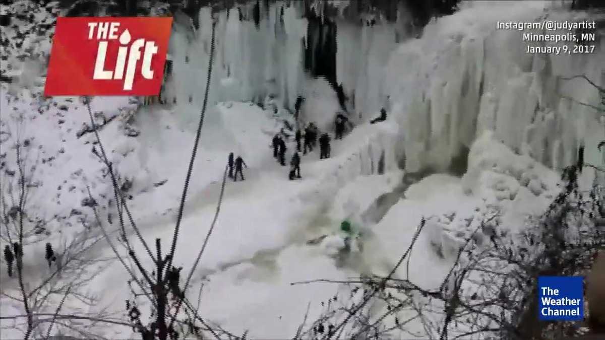 Huge Chunk of Ice Falls on Woman