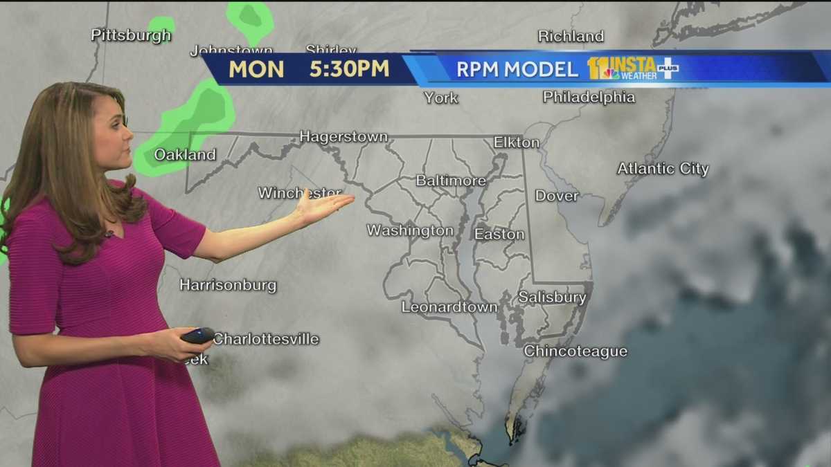 More clouds than sun, afternoon showers possible Monday