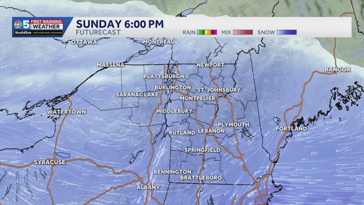 Hour-by-hour timeline: When to expect the heaviest snow in Vermont, New York