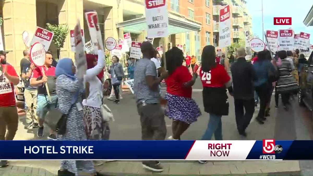 Dozens of workers strike at Boston hotel