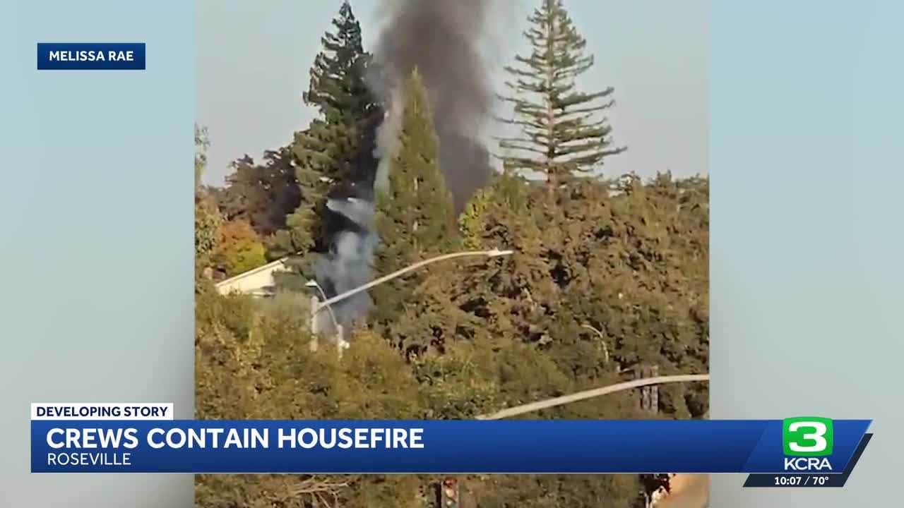 Roseville house fire sends flames up to 20 feet from garage; no injuries reported