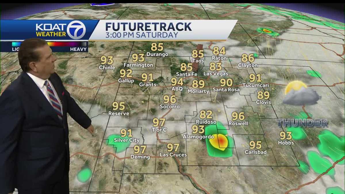 Warm holiday for New Mexico with some scattered storms