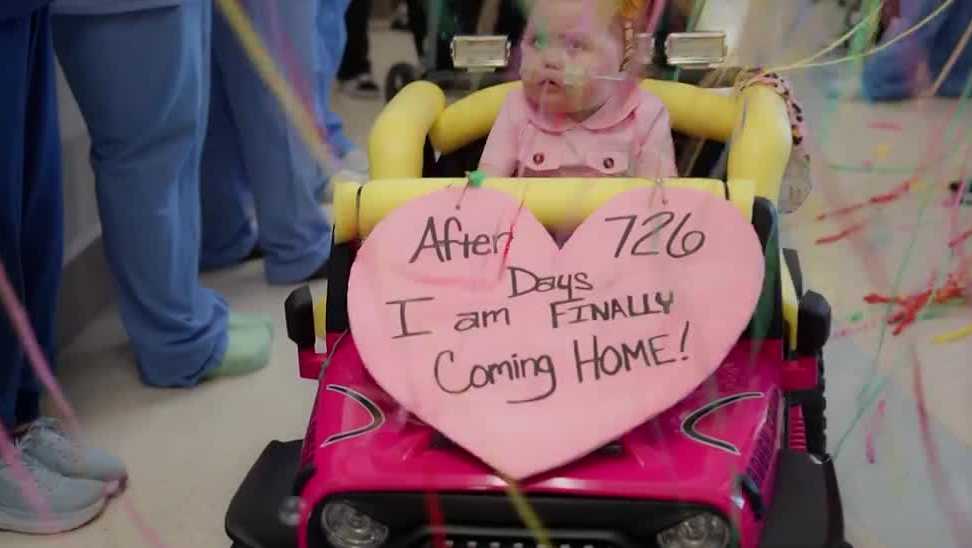 Child returns home after heart transplant and 726 days in hospital