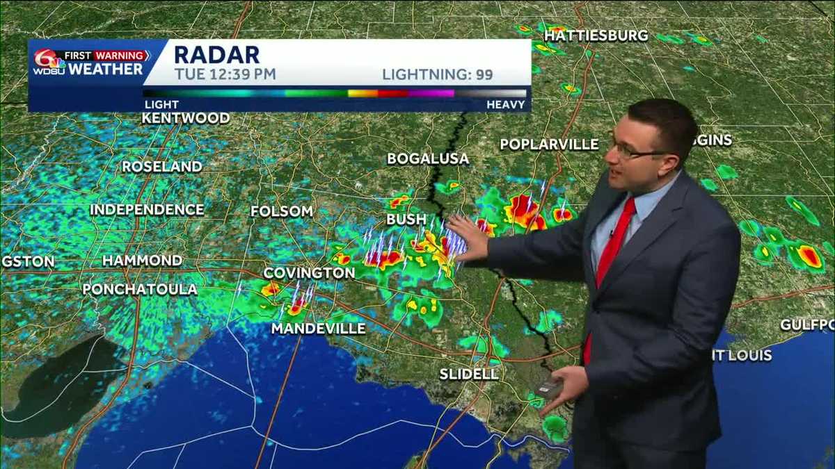 Tracking showers and storms this Tuesday afternoon in southeast Louisiana