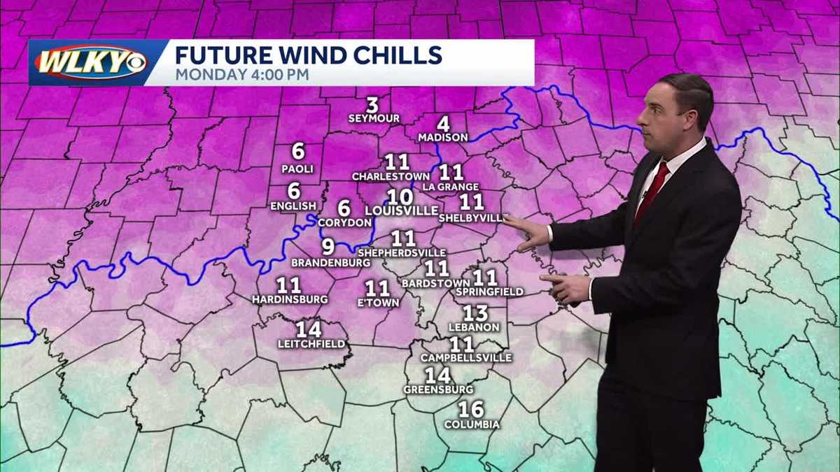 Bitterly cold wind chills on Monday