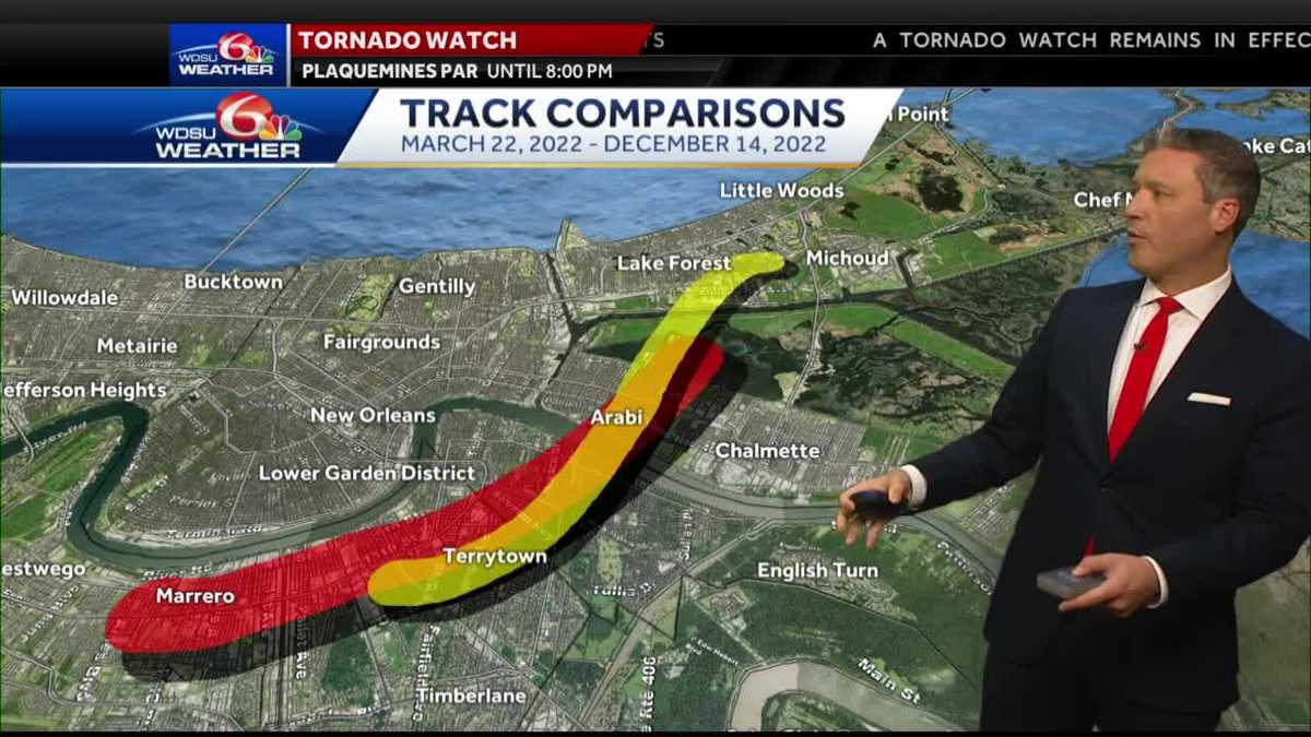 Comparing Arabi tornado paths