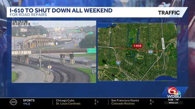 New Orleans I-610 closed for weekend paving project