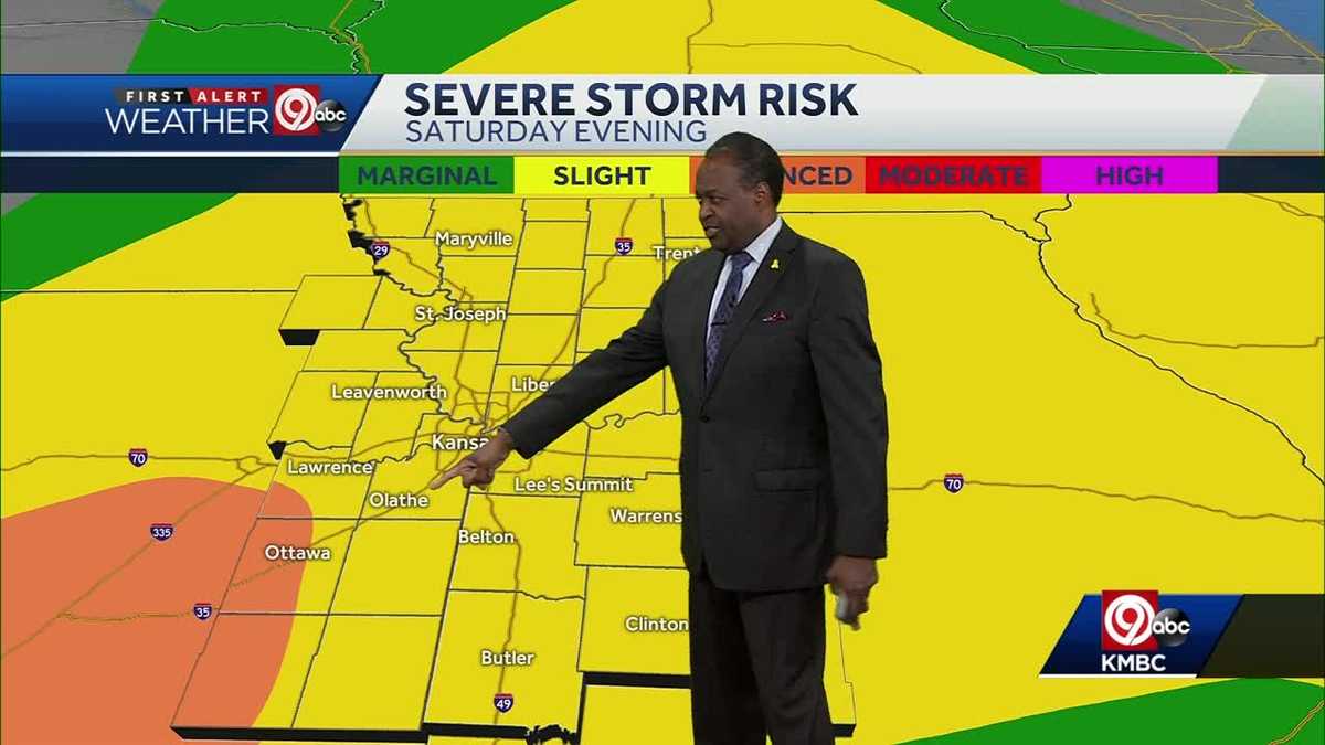 Scattered storms possible Saturday evening