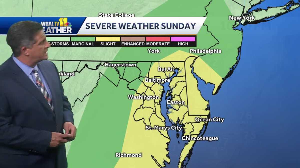 Thunderstorms expected for Sunday