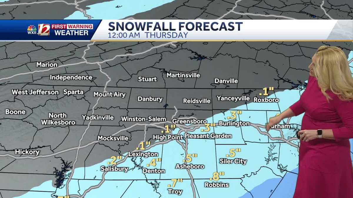 Snow and slippery roads possible in North Carolina Tuesday