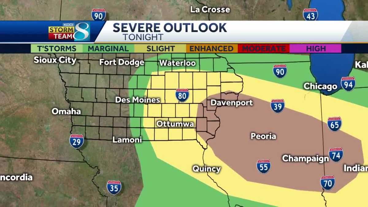 Severe weather outlook for tonight