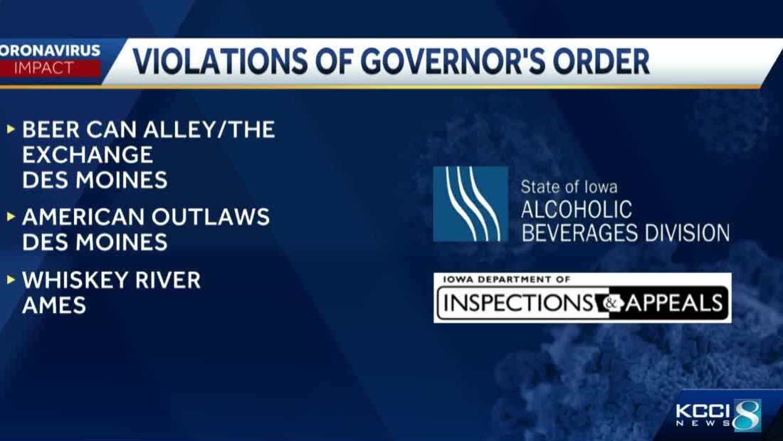 Iowa bars cited over violation of governor’s order