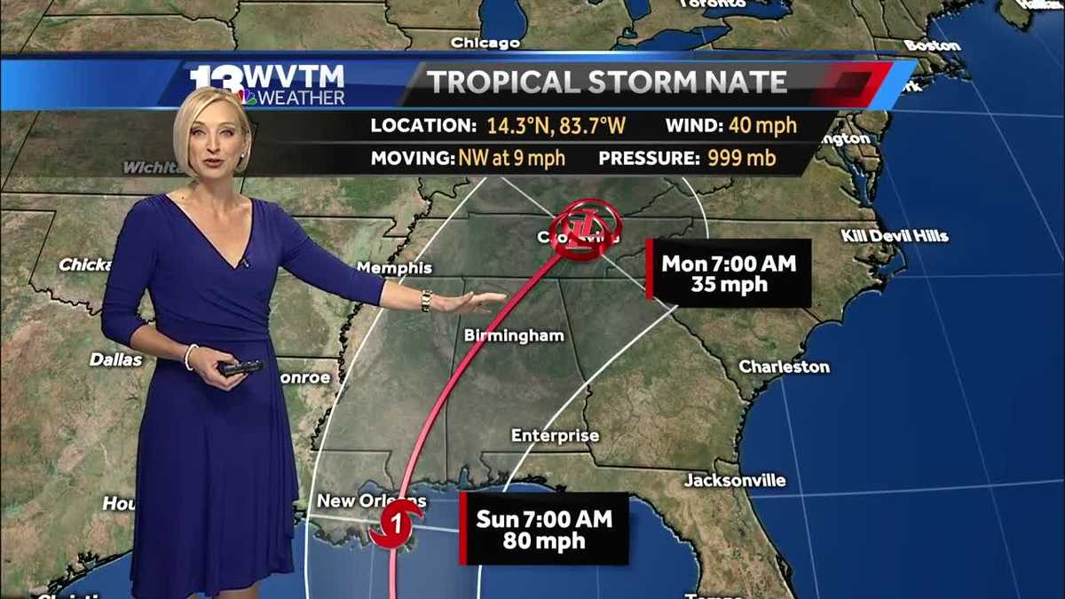 Stephanie Walker's Thursday forecast, update on Tropical Storm Nate