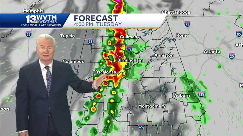 Warmer Monday and Impact weather arrives Tuesday with isolated severe weather 