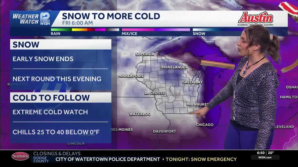 Two rounds of snow in SE Wisconsin between Tuesday, Wednesday