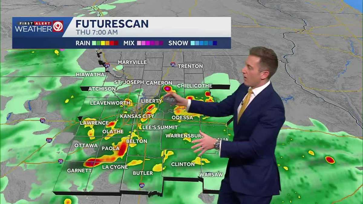 Kansas City to see widespread downpours, isolated storms Thursday