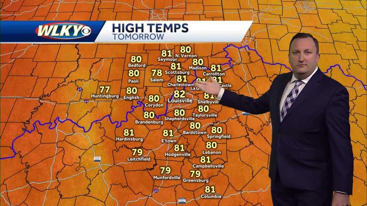 Mostly sunny and warm on Monday