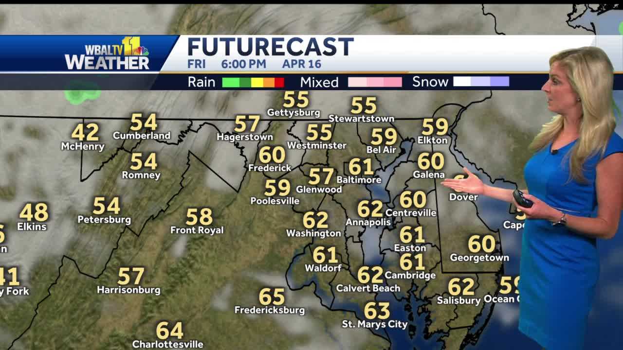 Cloudy, Upper 50s Friday