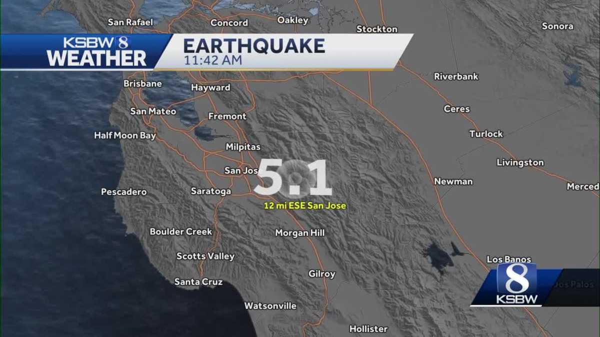 An earthquake with a magnitude of 5.1 occurred on the central coast