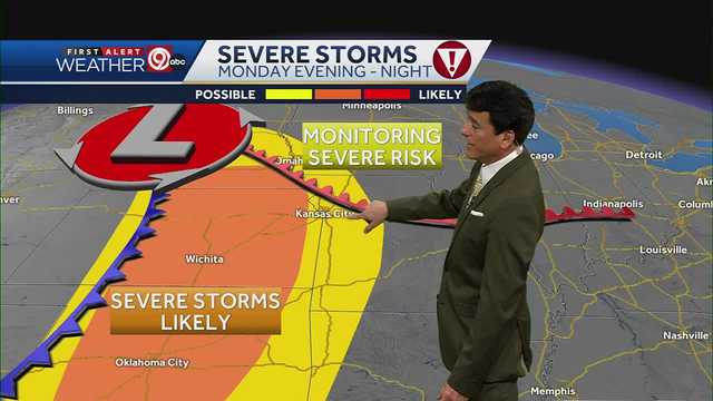 Quiet Sunday followed by severe storm chances on Monday - Vimarsana News