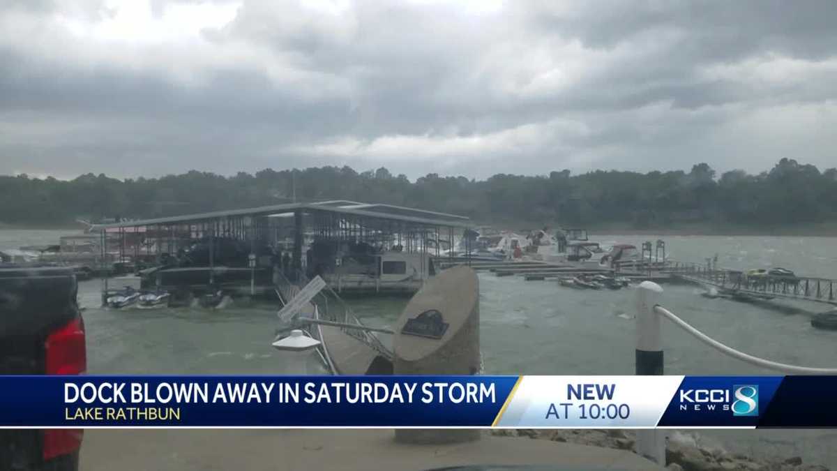 Video Iowa marina's dock gets swept away in storm