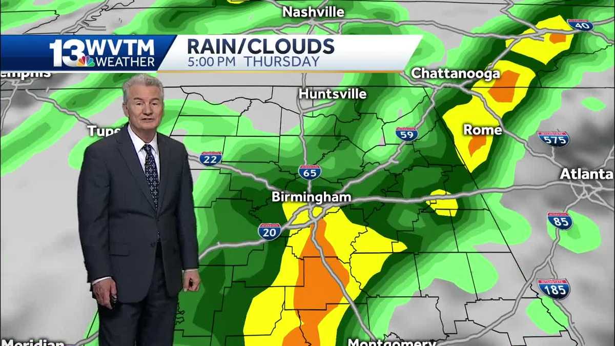 Rain arrives Wednesday night, severe storms possible Thursday