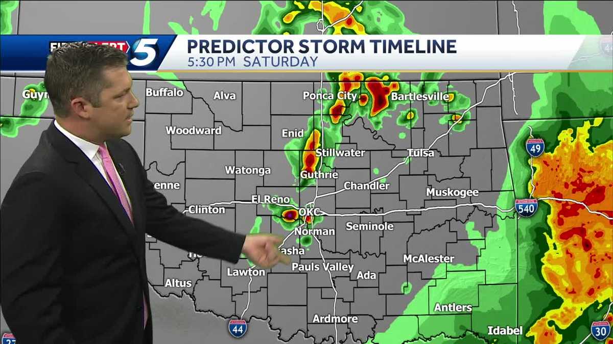 Timeline Storms moving into central Oklahoma