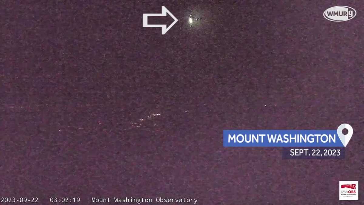 Fireball in New Hampshire Meteor seen over Mount Washington