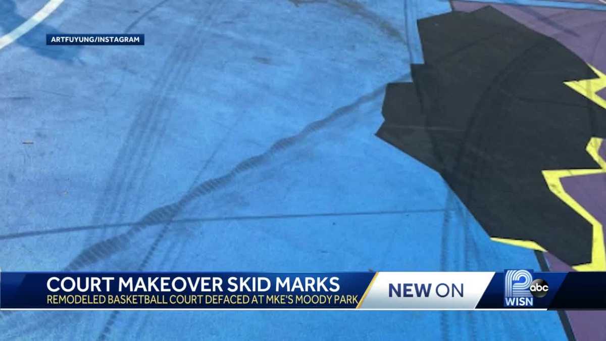 Remodeled Moody Park basketball court defaced Remodeled Moody Park basketball court defaced