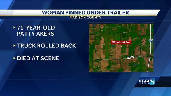 iowa woman dies after being pinned under trailer