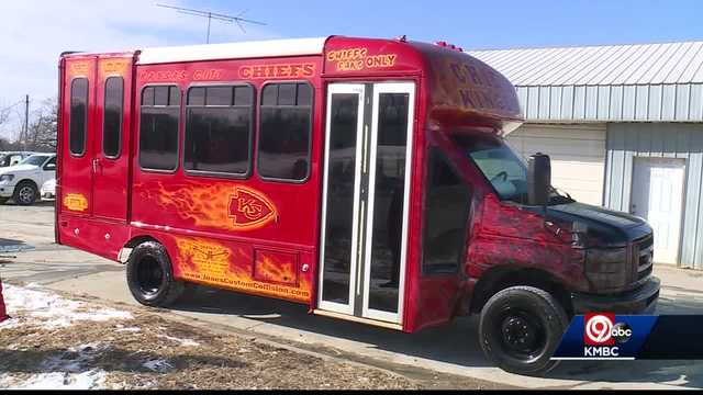 Chiefs fans transform school bus to 'Arrowhead Express' for game days