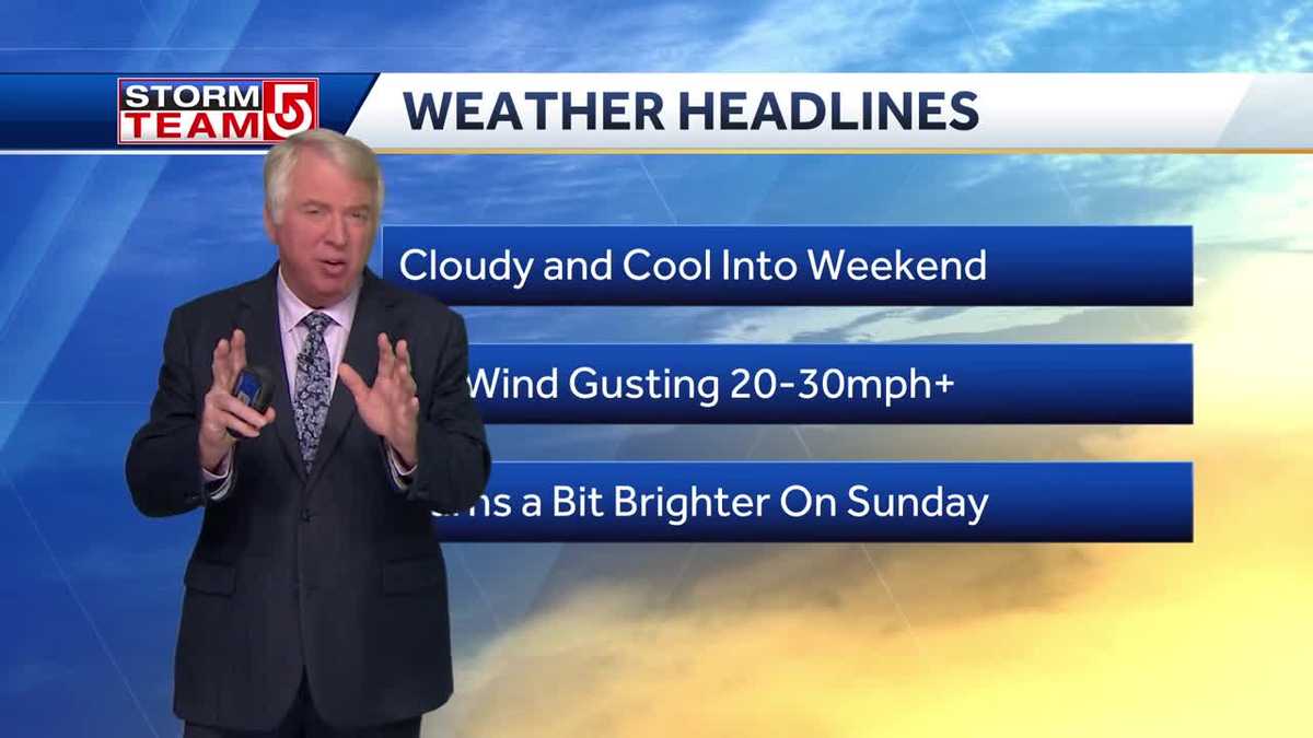 Video: Cloudy, cool with showers on Saturday
