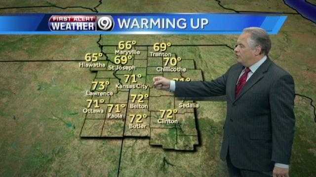 Temps climb into the low 70s for your Thursday