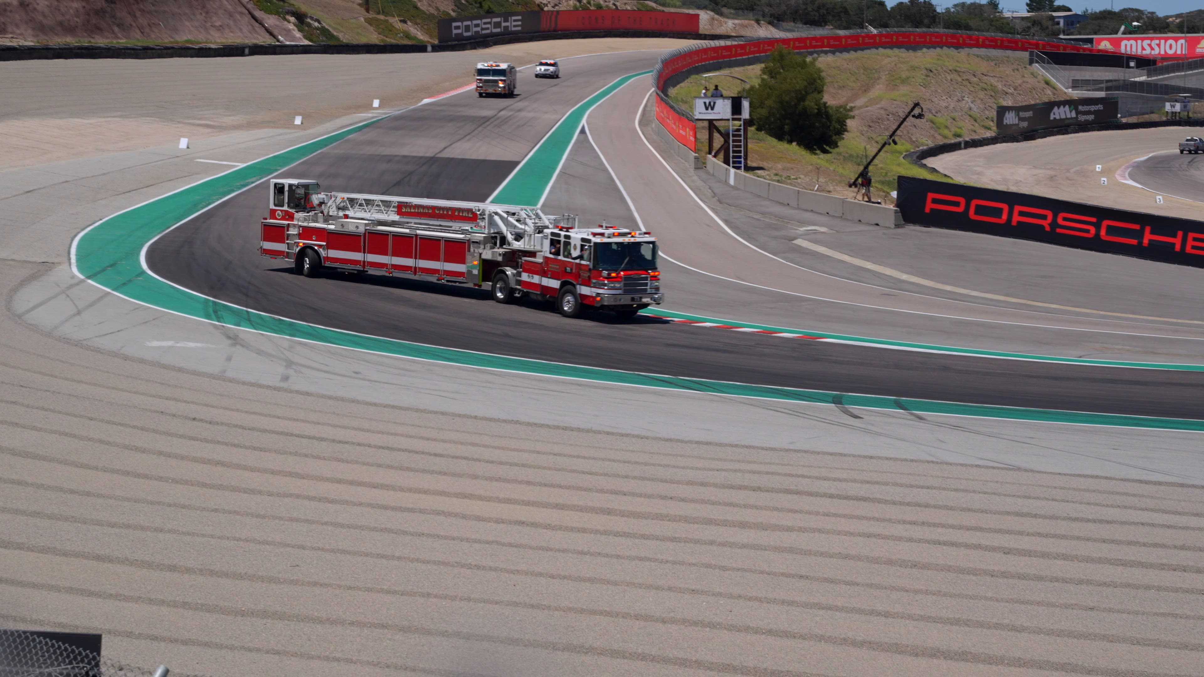 Watch: California fire truck drifts at Laguna Seca during Ferrari Challenge weekend