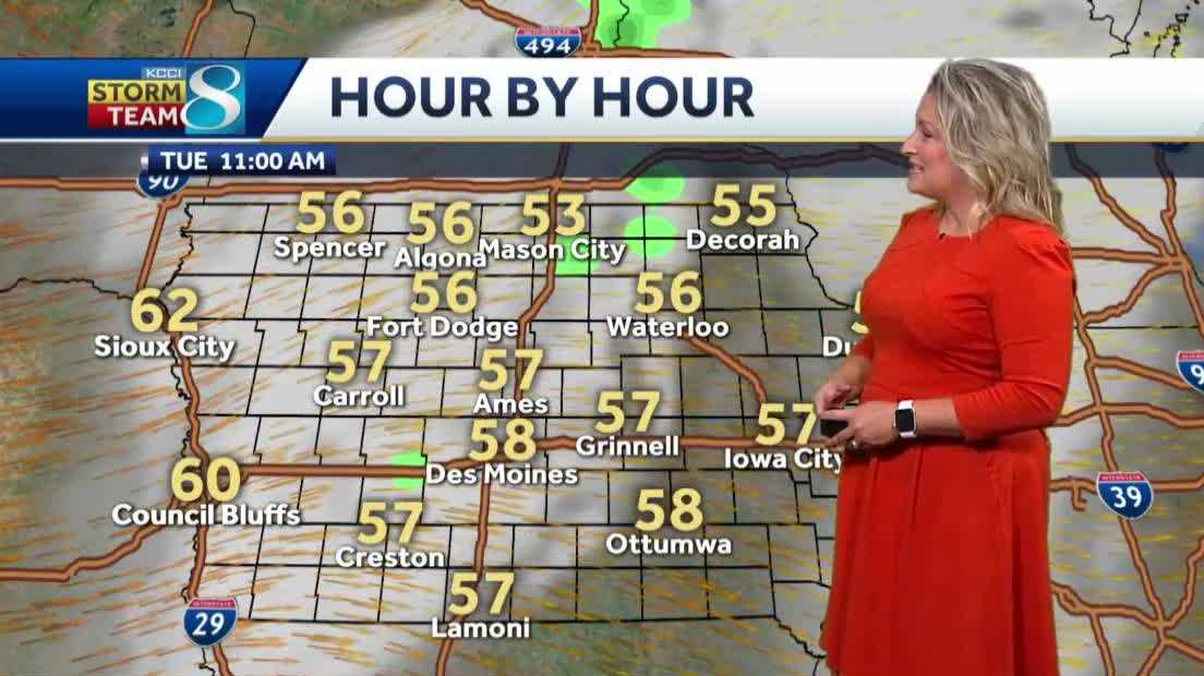 A chilly start before a high near 70