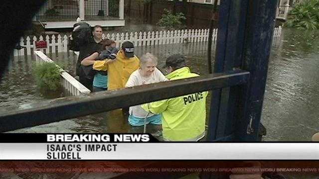 Police rescue stranded homeowners in Slidell in Isaac floodwaters
