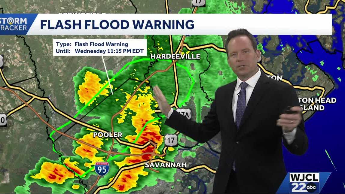 Flash flood warning issued as heavy rain impacts Savannah area