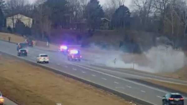 RAW VIDEO: Crews on scene of roadside fire on Highway 65