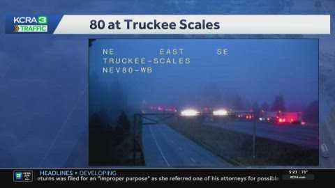Crash closes eastbound I-80 in the Sierra