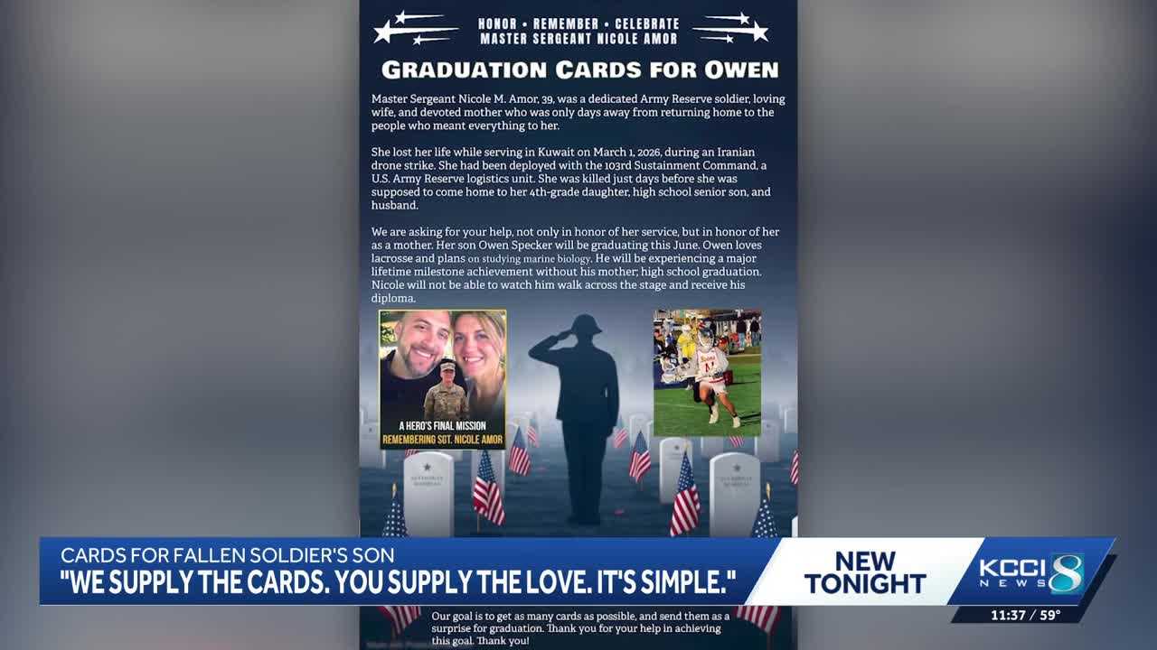 Friend collects graduation cards for son of fallen soldier