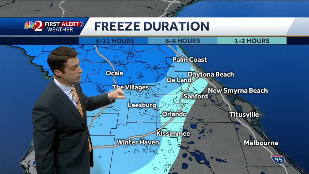Freeze warnings up for most of Central Florida tonight